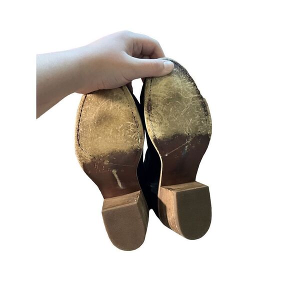 Hinge Suede Black Heeled Booties - Picture 6 of 11